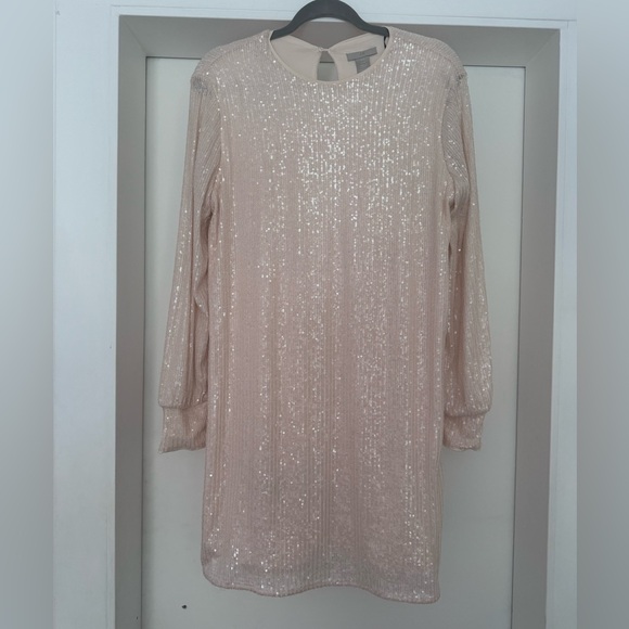 NWOT - Cream mini sequin dress - medium - Picture 1 of 6